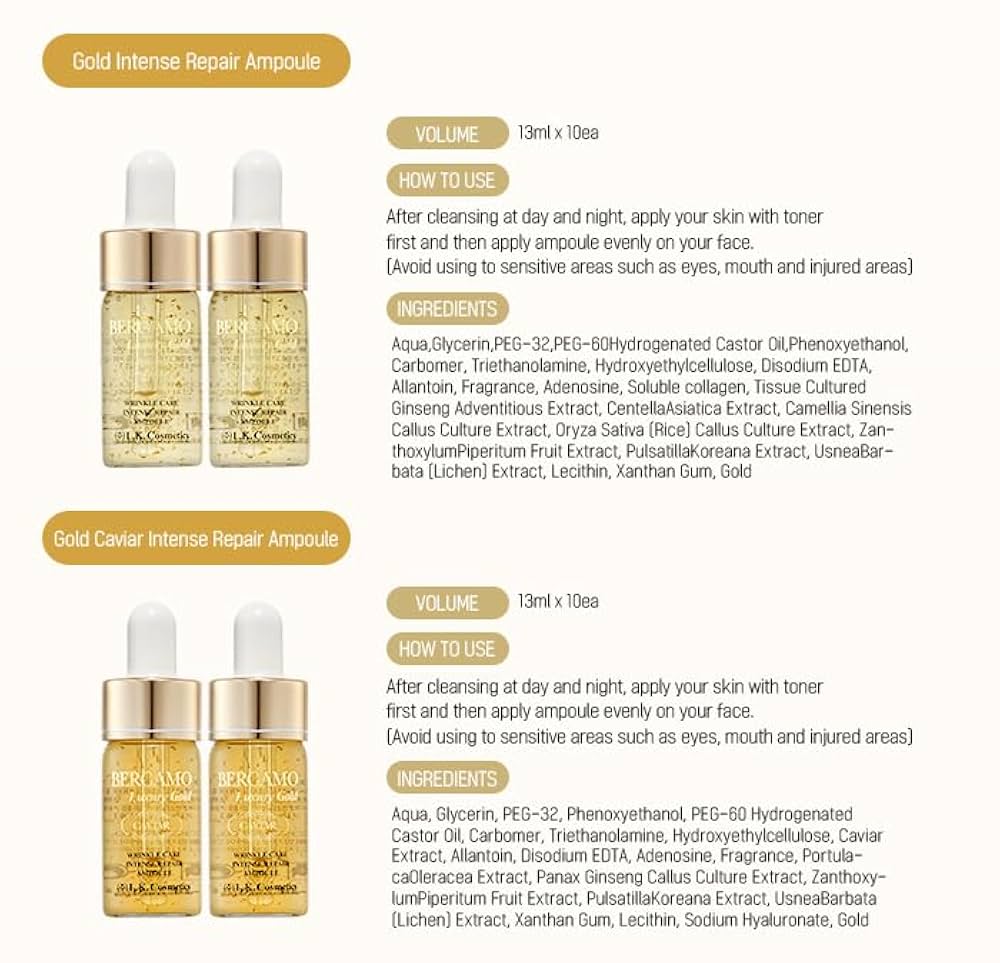 Amazon.com: Bergamo / Luxury Gold Collagen & Caviar Wrinkle
